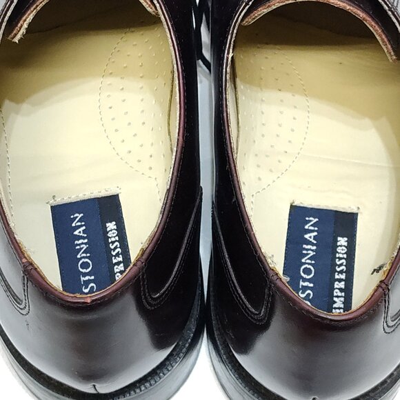 Bostonian Impression Leather Oxford Men 8.5 Leather Sole D/B Width Brown Cap Toe - Picture 9 of 11